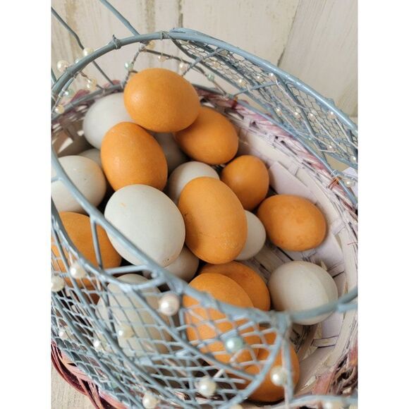Chicken hen wire Easter basket egg Spring home decor set - Picture 3 of 9